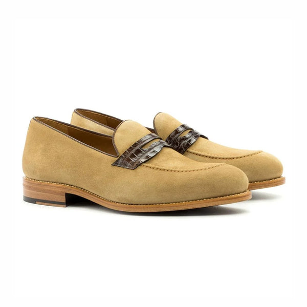 Mens Beige Suede Loafers by Peter – Penny Style