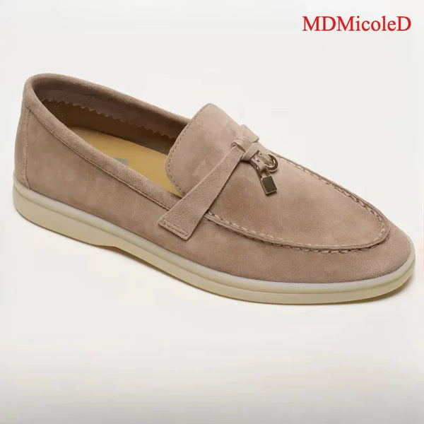 High Quality Loafer Women's Flat-bottomed Lazy One-pedal Versatile Soft-soled Cashmere Single Comfortable Simple and Fashionable