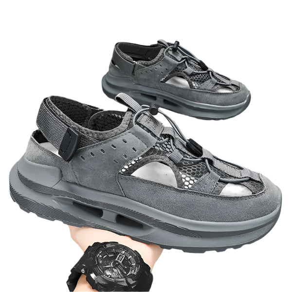 Men's Summer Sport Sandals – Rubber, Leather, Hollow Out, Lace-Up, Fashion Beach Shoes