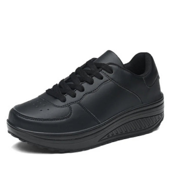 Women Sneakers 2022 New Breathable Vulcanize Shoes Waterproof Wedges Platform Woman Sneaker Leather Casual Shoes Zapatos Mujer