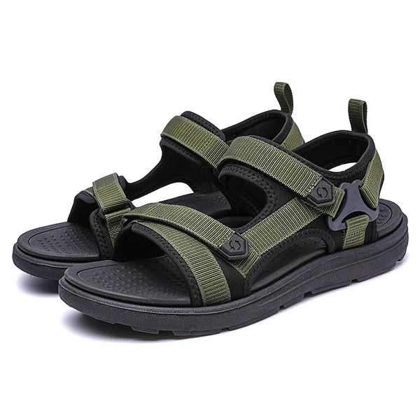 Mens Sandals Summer Outdoor Breathable Casual Sandalias 2025 Non Slip Beach Shoes Formal Office Walking Flats