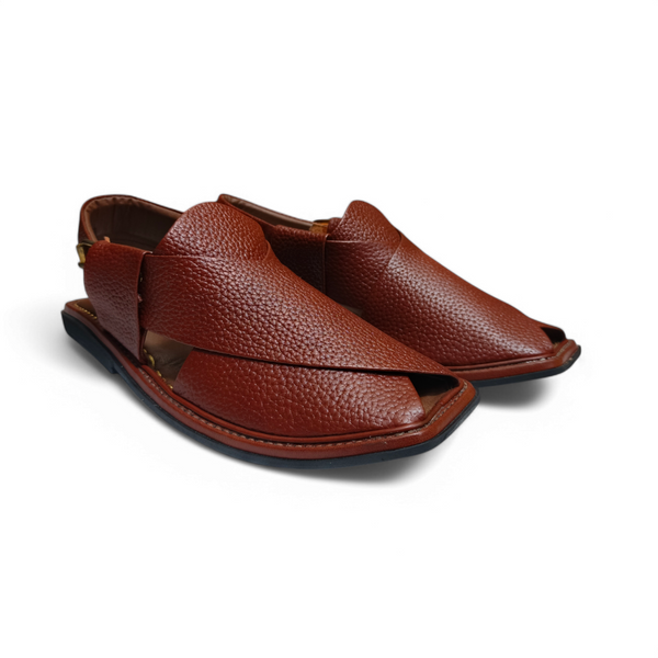 Premium Mastad Leather Snake-Textured Peshawari Chappal