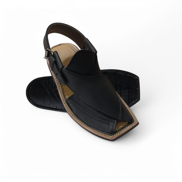Classic Black Peshawari Chappal