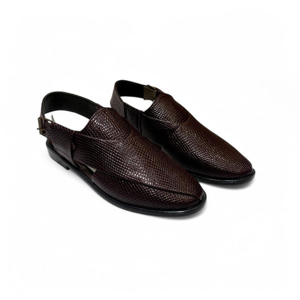 Luxury Dark Crystal Mustard Peshawari Chappal